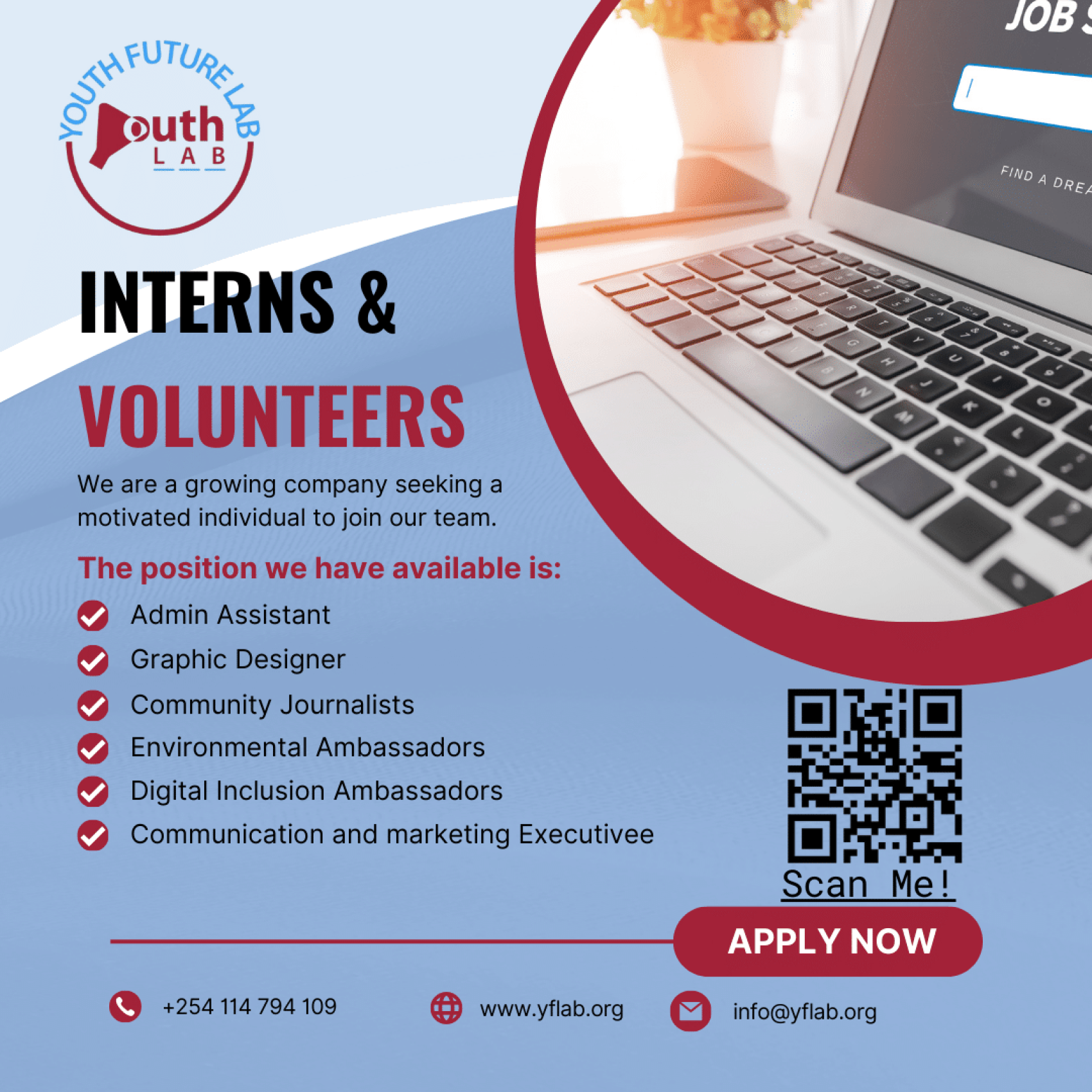 Intern and volunteers poster